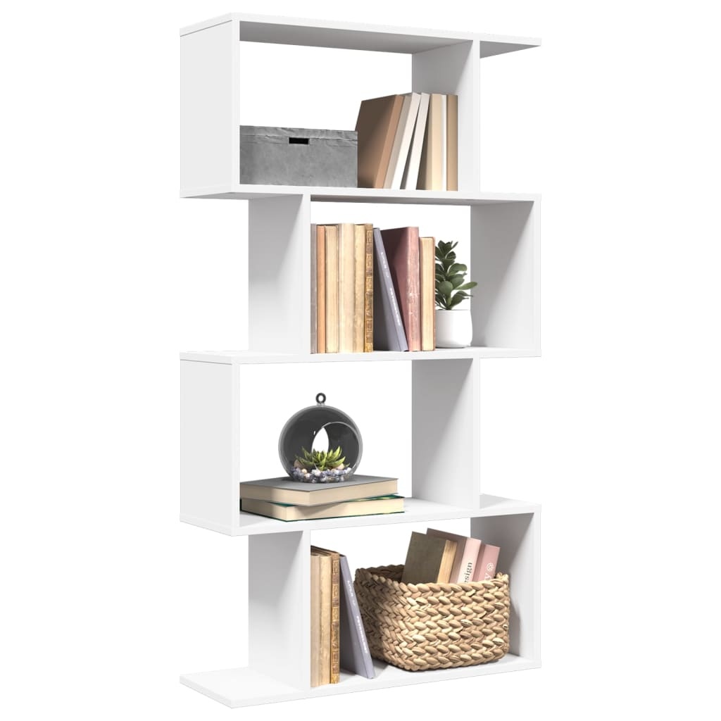 VidaXL Kamerscherm / boekenkast 4-laags 70x24x129 cm bewerkt hout wit