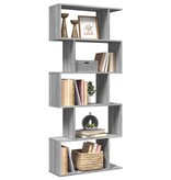 VidaXL Kamerscherm / boekenkast 5-laags 70x24x161 cm hout grijs sonoma