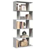 VidaXL Kamerscherm / boekenkast 5-laags 70x24x161 cm hout betongrijs