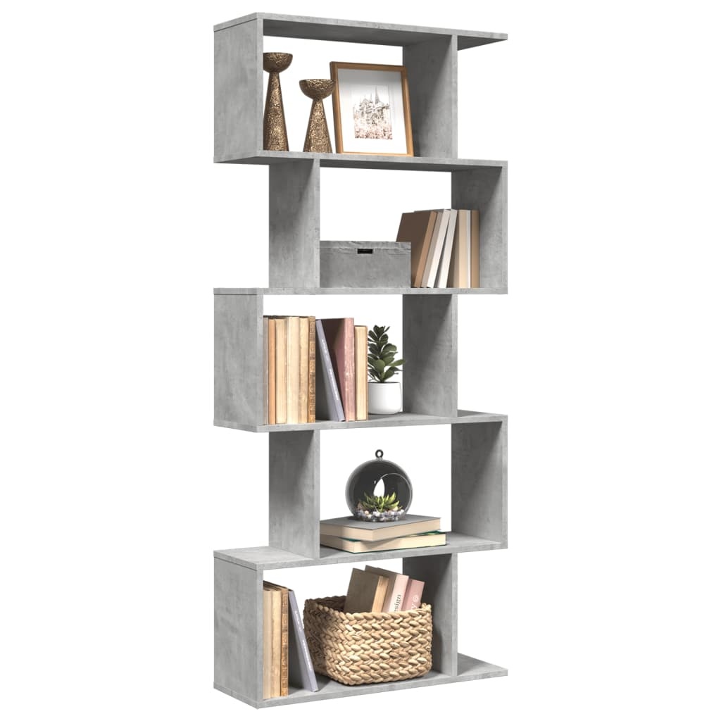VidaXL Kamerscherm / boekenkast 5-laags 70x24x161 cm hout betongrijs