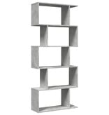 VidaXL Kamerscherm / boekenkast 5-laags 70x24x161 cm hout betongrijs