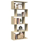 VidaXL Kamerscherm / boekenkast 5-laags 70x24x161 cm hout sonoma eiken