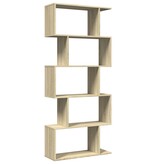 VidaXL Kamerscherm / boekenkast 5-laags 70x24x161 cm hout sonoma eiken