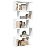 VidaXL Kamerscherm / boekenkast 5-laags 70x24x161 cm bewerkt hout wit