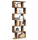 VidaXL Kamerscherm / boekenkast 6-laags 70x24x193 cm hout oud hout