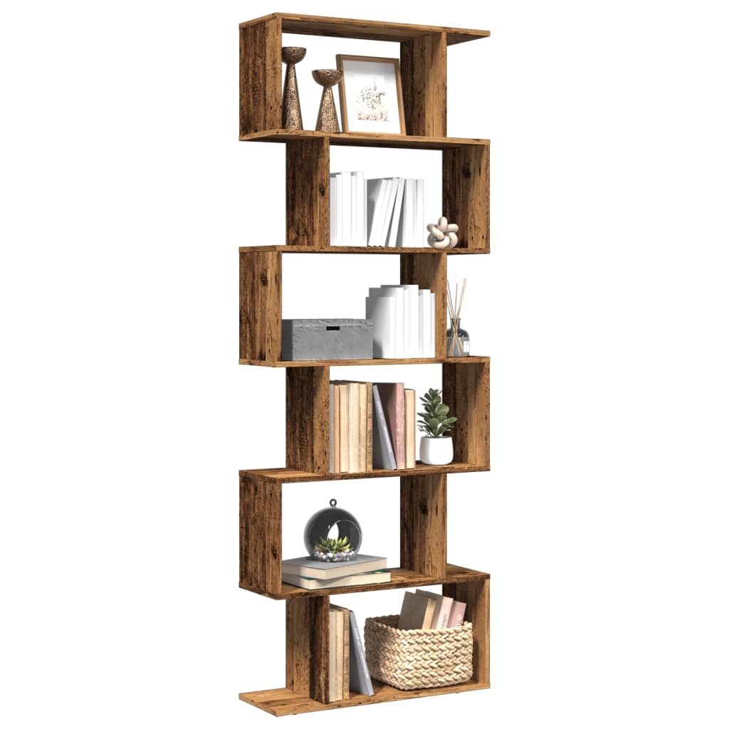VidaXL Kamerscherm / boekenkast 6-laags 70x24x193 cm hout oud hout