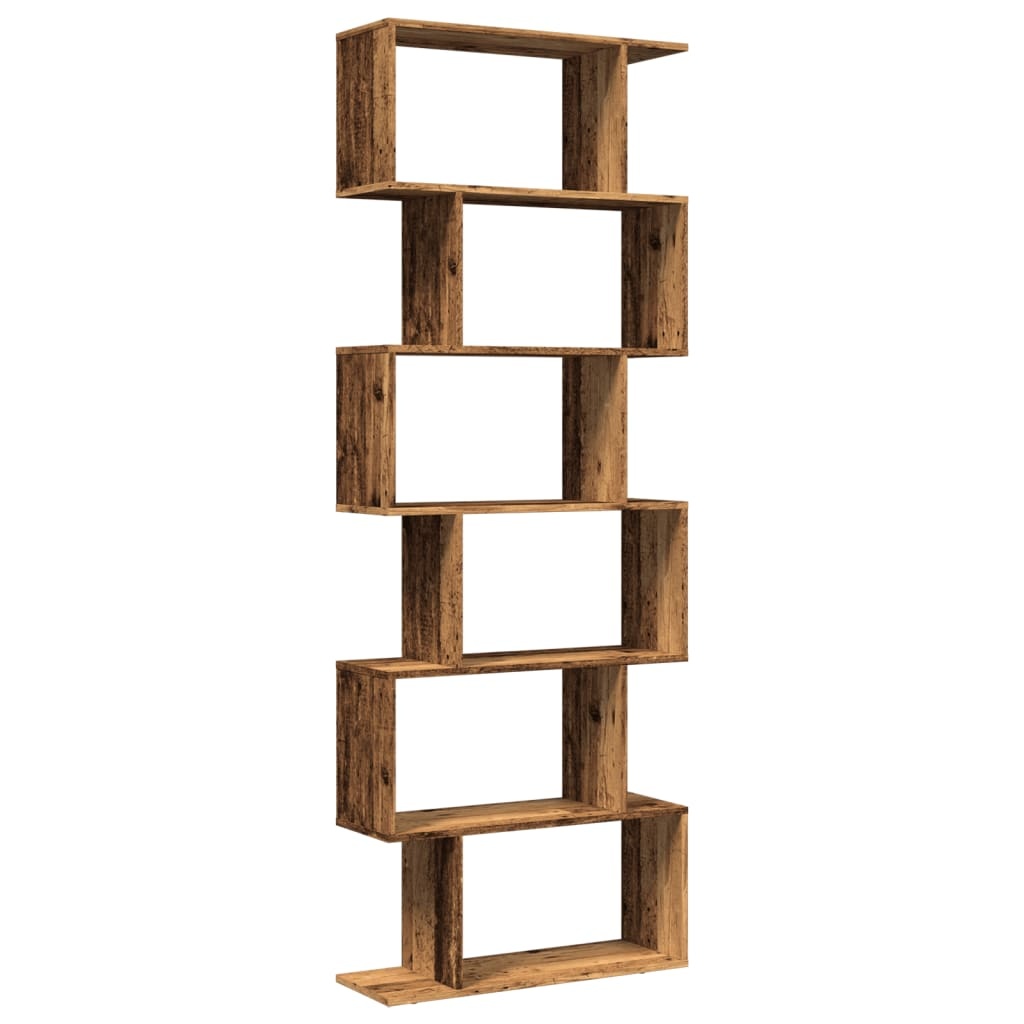 VidaXL Kamerscherm / boekenkast 6-laags 70x24x193 cm hout oud hout
