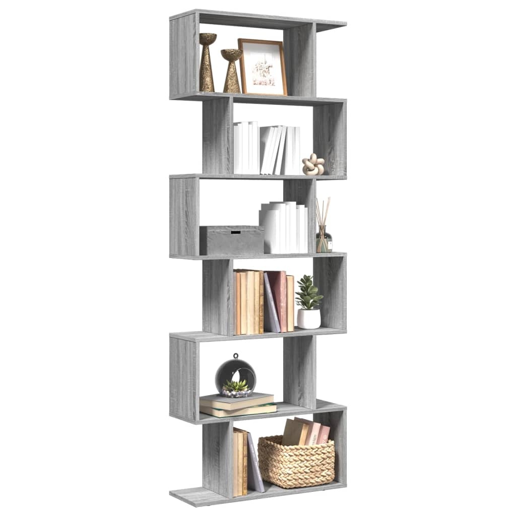VidaXL Kamerscherm / boekenkast 6-laags 70x24x193 cm hout grijs sonoma