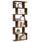 VidaXL Kamerscherm / boekenkast 6-laags 70x24x193 cm hout gerookt eik