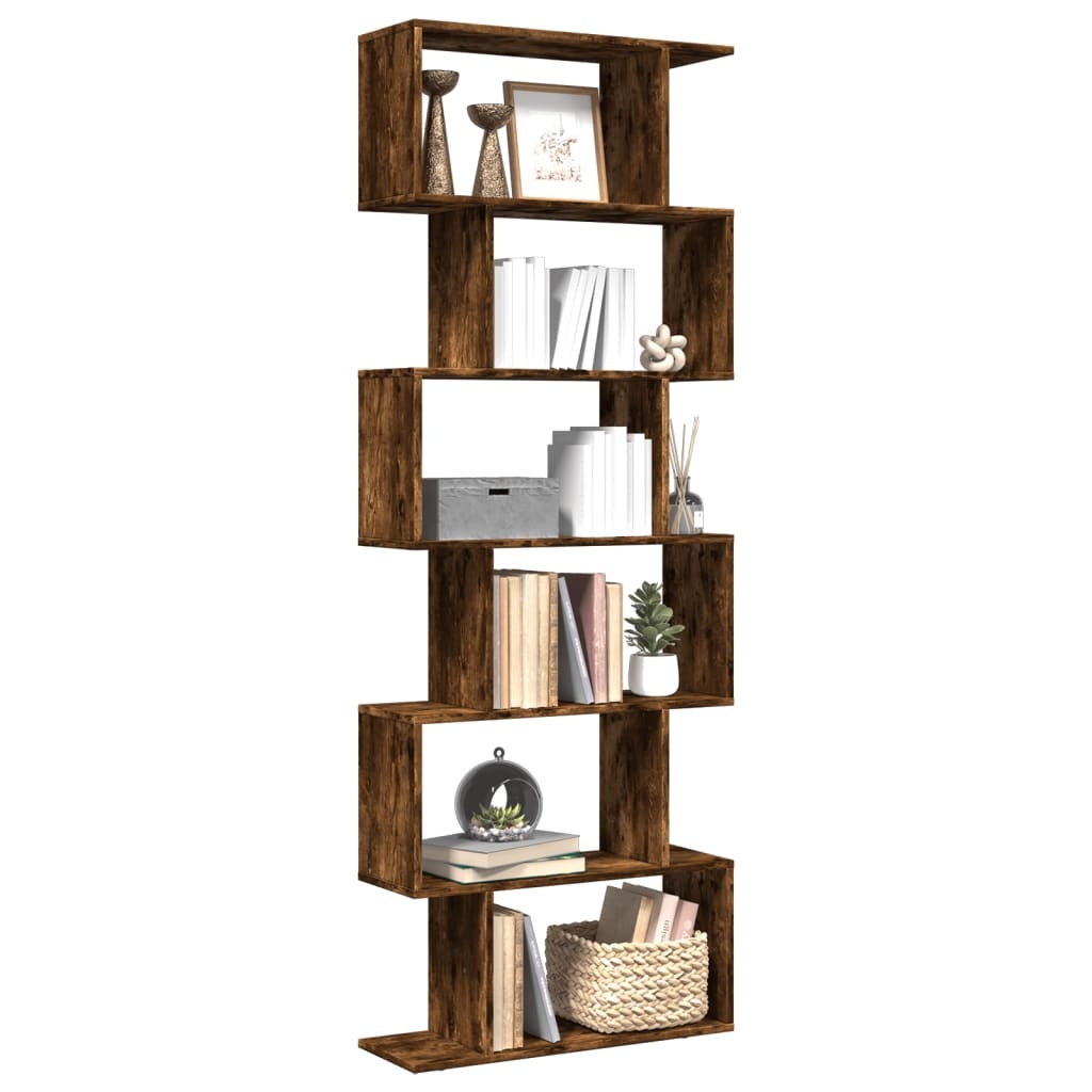 VidaXL Kamerscherm / boekenkast 6-laags 70x24x193 cm hout gerookt eik