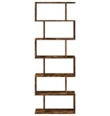 VidaXL Kamerscherm / boekenkast 6-laags 70x24x193 cm hout gerookt eik