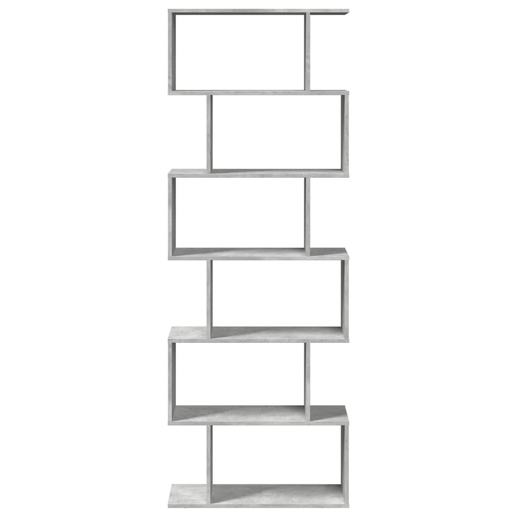 VidaXL Kamerscherm / boekenkast 6-laags 70x24x193 cm hout betongrijs