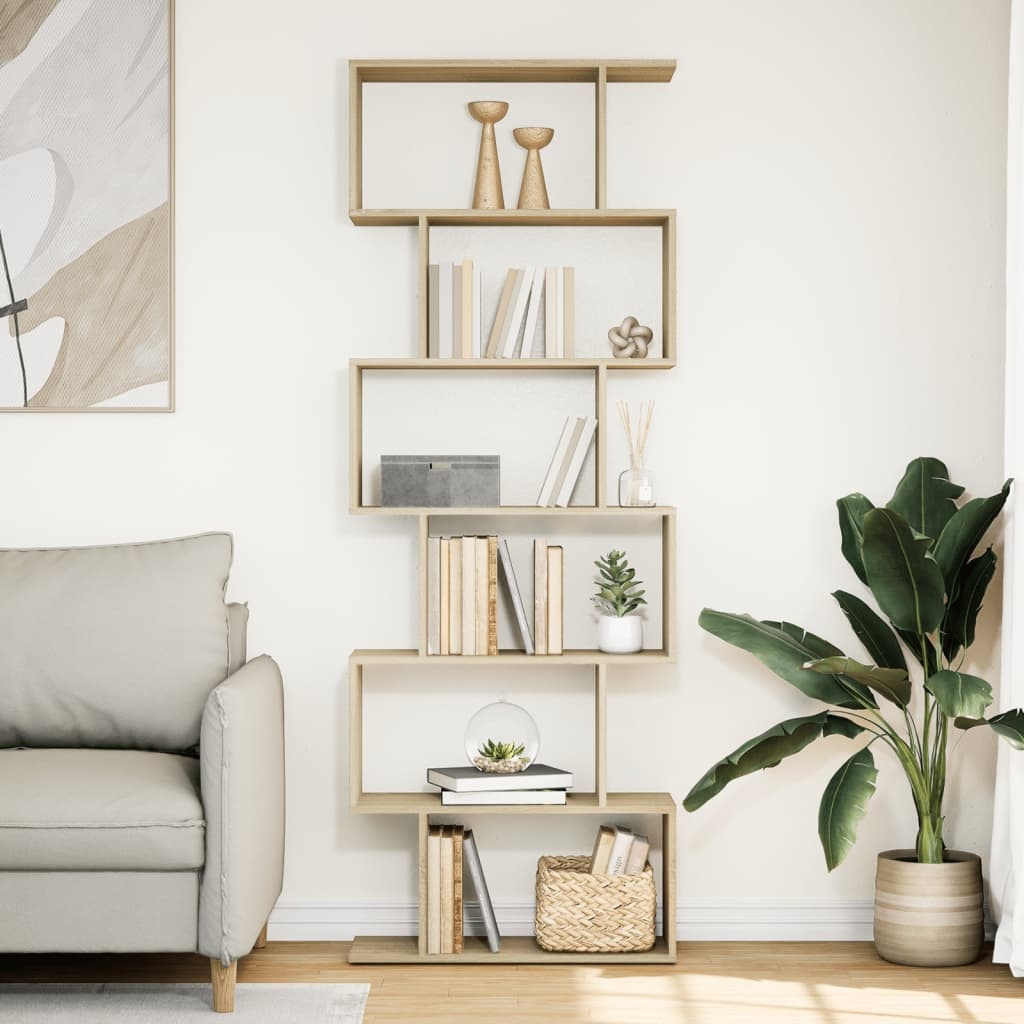 VidaXL Kamerscherm / boekenkast 6-laags 70x24x193 cm hout sonoma eiken