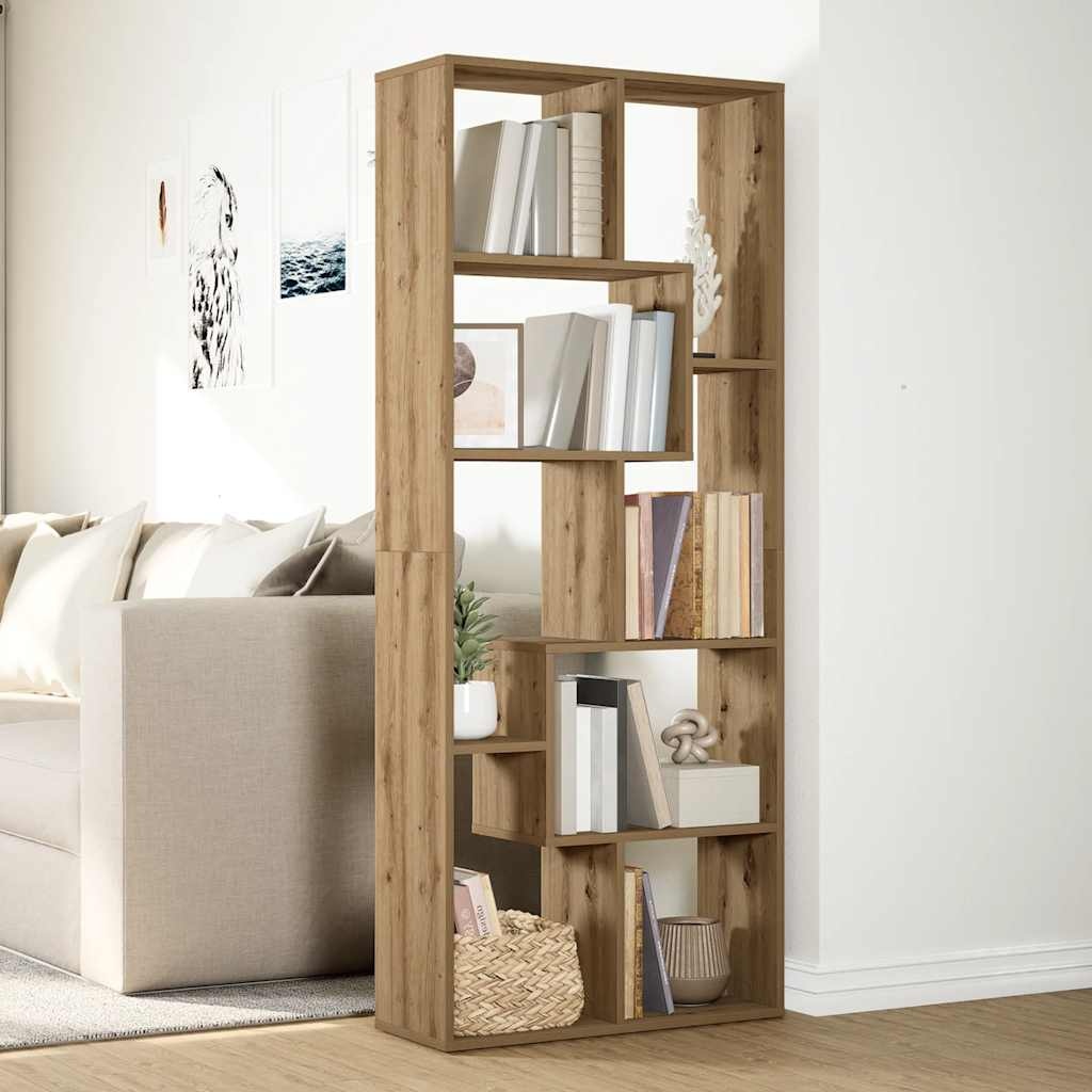 VidaXL Kamerscherm / boekenkast 67x25x161,5 cm hout artisanaal eiken