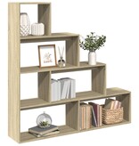 VidaXL Kamerscherm / boekenkast 143,5x29x143,5 cm hout sonoma eiken