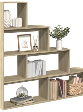 VidaXL Kamerscherm / boekenkast 143,5x29x143,5 cm hout sonoma eiken