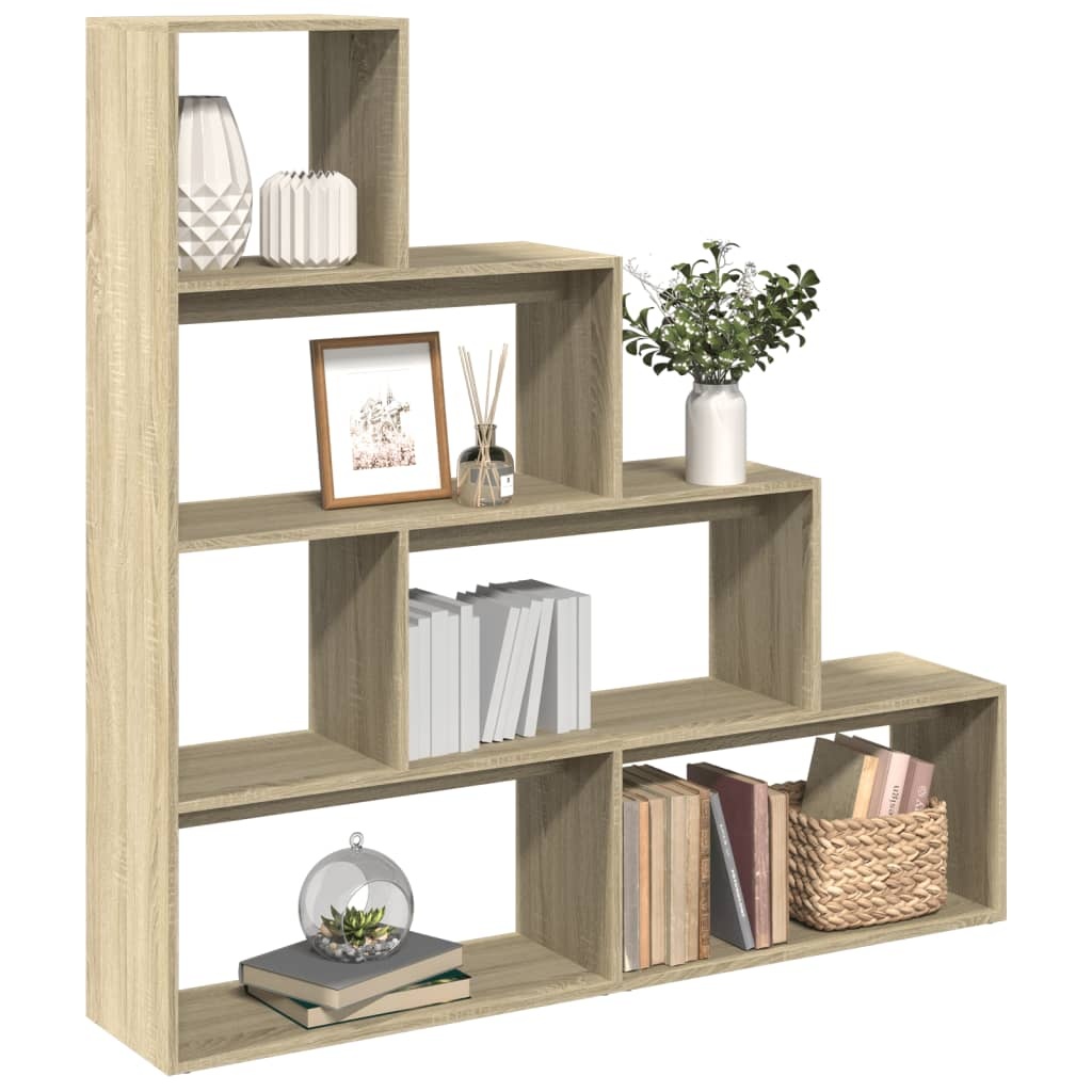 VidaXL Kamerscherm / boekenkast 143,5x29x143,5 cm hout sonoma eiken