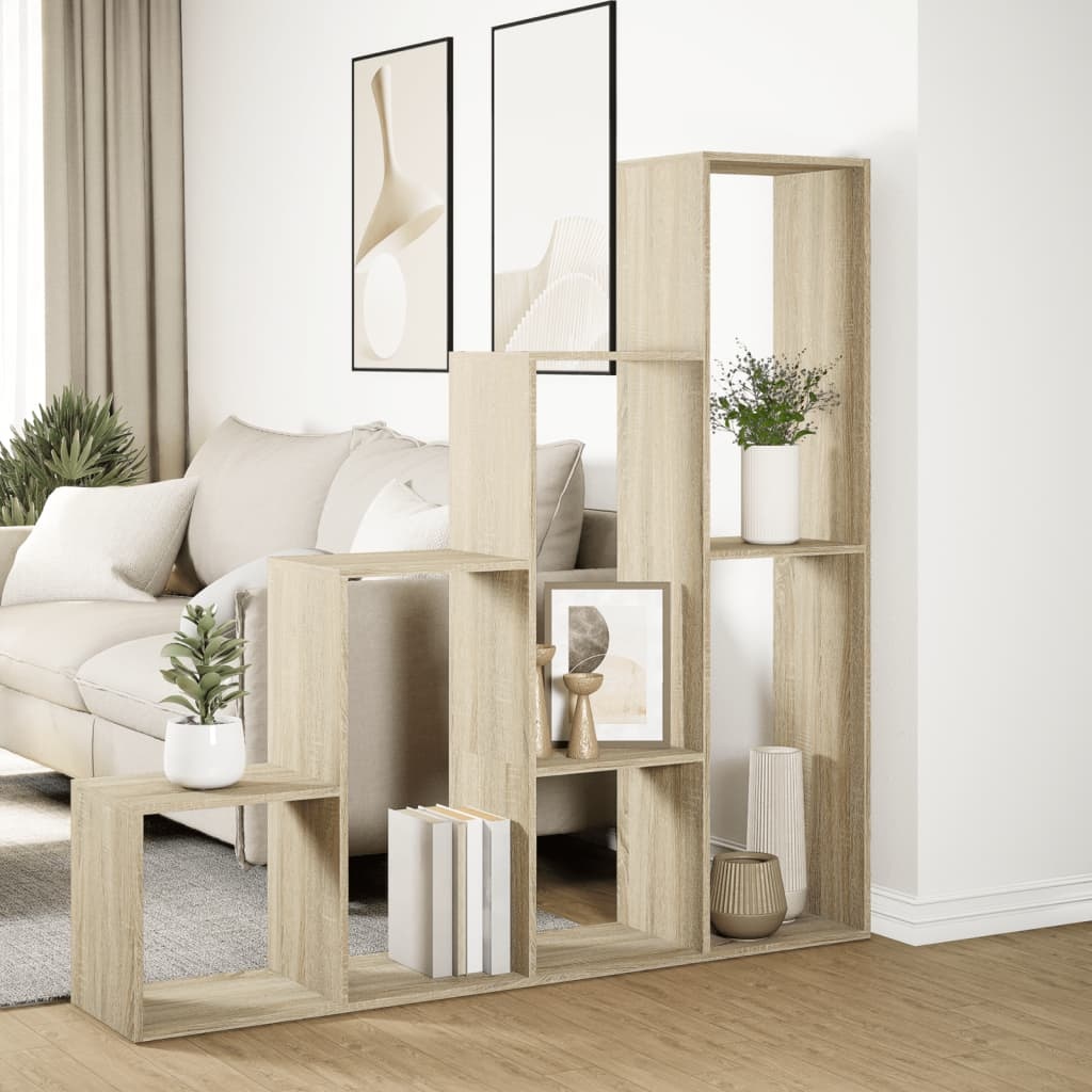 VidaXL Kamerscherm / boekenkast 143,5x29x143,5 cm hout sonoma eiken