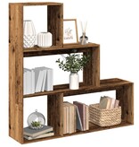 VidaXL Kamerscherm / boekenkast 3-laags 123x29x123 cm hout oud hout