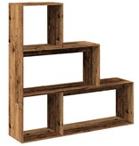 VidaXL Kamerscherm / boekenkast 3-laags 123x29x123 cm hout oud hout