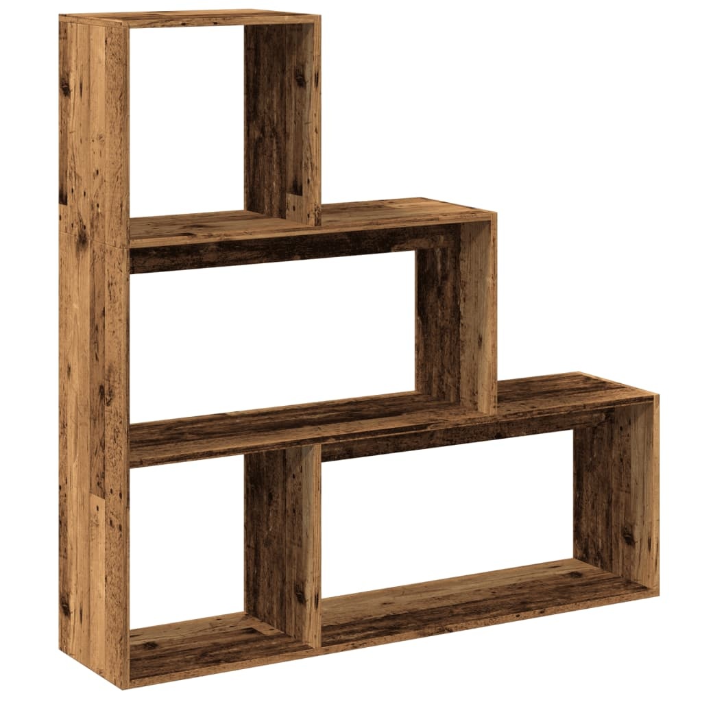VidaXL Kamerscherm / boekenkast 3-laags 123x29x123 cm hout oud hout