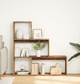 VidaXL Kamerscherm / boekenkast 3-laags 123x29x123 cm hout oud hout