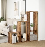 VidaXL Kamerscherm / boekenkast 3-laags 123x29x123 cm hout oud hout
