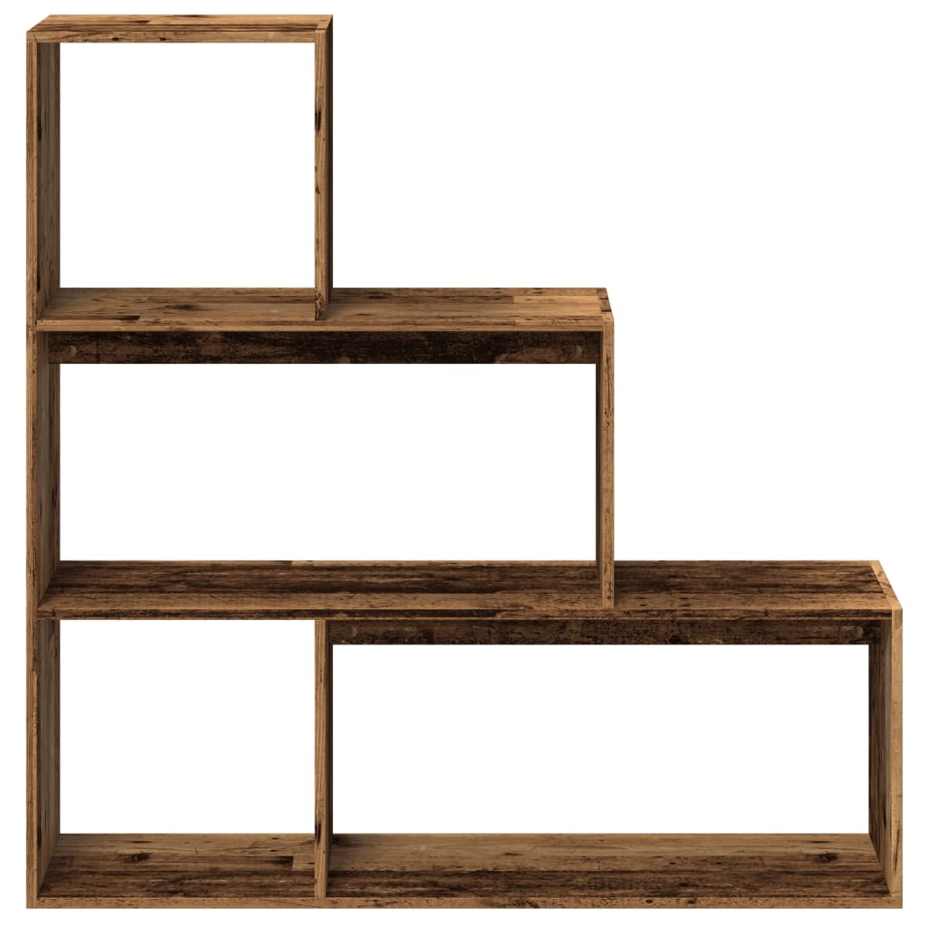 VidaXL Kamerscherm / boekenkast 3-laags 123x29x123 cm hout oud hout