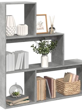 VidaXL Kamerscherm / boekenkast 3-laags 123x29x123 cm hout betongrijs