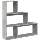 VidaXL Kamerscherm / boekenkast 3-laags 123x29x123 cm hout betongrijs