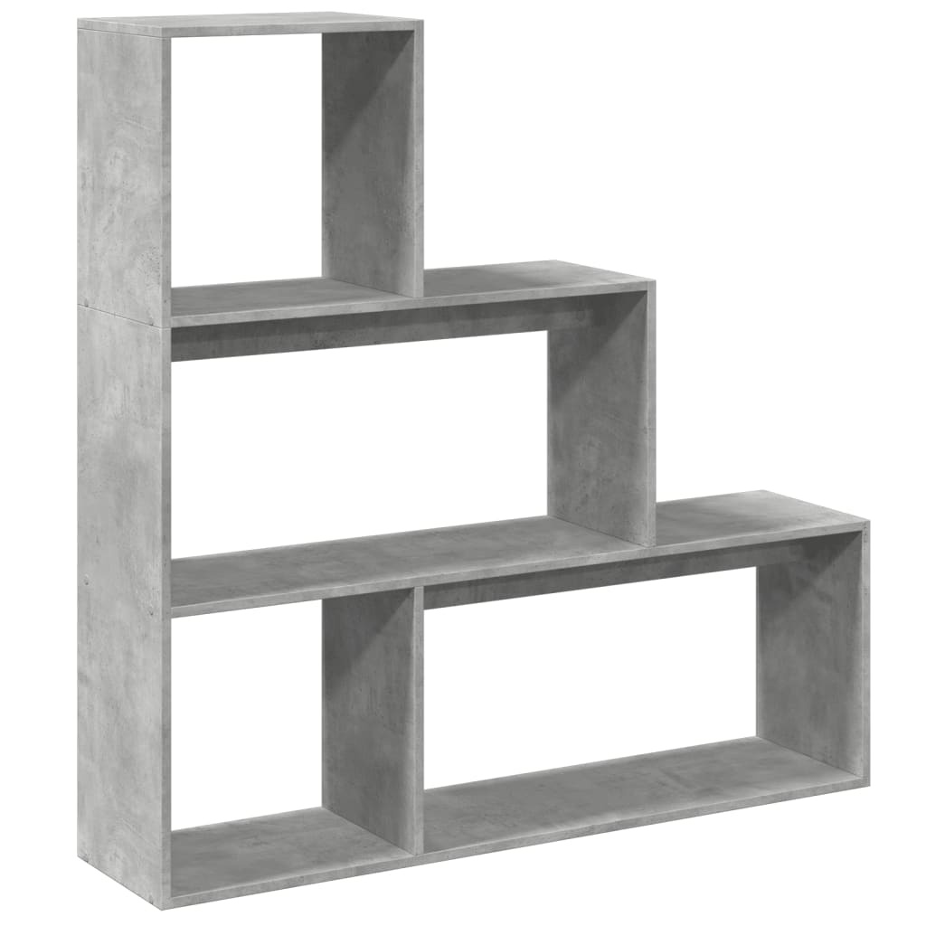 VidaXL Kamerscherm / boekenkast 3-laags 123x29x123 cm hout betongrijs