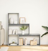 VidaXL Kamerscherm / boekenkast 3-laags 123x29x123 cm hout betongrijs