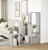 VidaXL Kamerscherm / boekenkast 3-laags 123x29x123 cm hout betongrijs