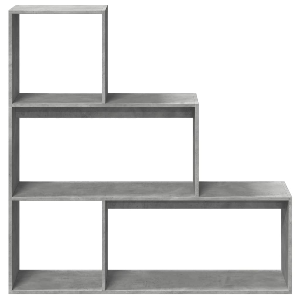 VidaXL Kamerscherm / boekenkast 3-laags 123x29x123 cm hout betongrijs