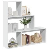 VidaXL Kamerscherm / boekenkast 3-laags 123x29x123 cm bewerkt hout wit