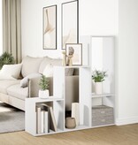 VidaXL Kamerscherm / boekenkast 3-laags 123x29x123 cm bewerkt hout wit