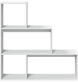 VidaXL Kamerscherm / boekenkast 3-laags 123x29x123 cm bewerkt hout wit