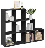 VidaXL Kamerscherm / boekenkast 3-laags 137,5x29x103,5 cm hout zwart