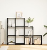 VidaXL Kamerscherm / boekenkast 3-laags 137,5x29x103,5 cm hout zwart