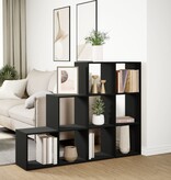 VidaXL Kamerscherm / boekenkast 3-laags 137,5x29x103,5 cm hout zwart