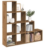 VidaXL Kamerscherm / boekenkast 131,5x29x131,5 cm hout artisanaal eik
