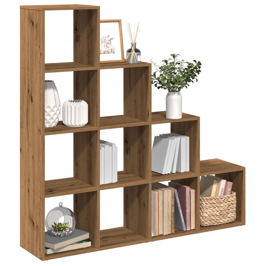 VidaXL Kamerscherm / boekenkast 131,5x29x131,5 cm hout artisanaal eik