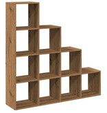 VidaXL Kamerscherm / boekenkast 131,5x29x131,5 cm hout artisanaal eik