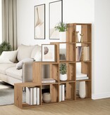 VidaXL Kamerscherm / boekenkast 131,5x29x131,5 cm hout artisanaal eik