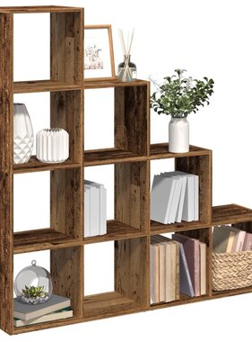 VidaXL Kamerscherm / boekenkast 131,5x29x131,5 cm hout oud hout
