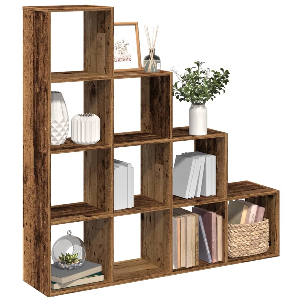 VidaXL Kamerscherm / boekenkast 131,5x29x131,5 cm hout oud hout