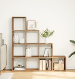 VidaXL Kamerscherm / boekenkast 131,5x29x131,5 cm hout oud hout
