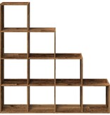 VidaXL Kamerscherm / boekenkast 131,5x29x131,5 cm hout oud hout