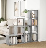 VidaXL Kamerscherm / boekenkast 4-laags 131,5x29x131,5 cm hout grijs