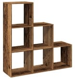 VidaXL Kamerscherm / boekenkast 3-laags 99x29x99 cm hout oud houtkleur
